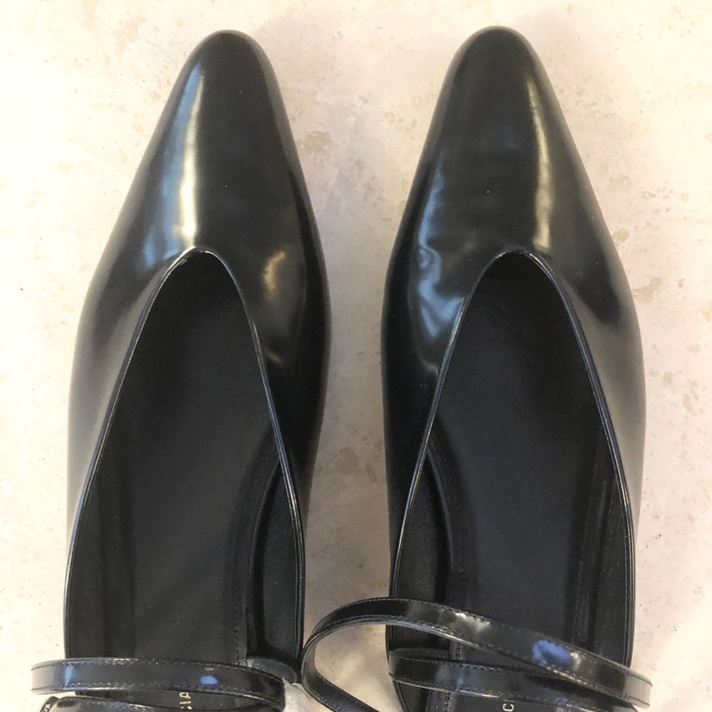 BALENCIAGA | Ankle-strap Patent Leather Flats In 1000 Black Size 36.5 New in Box - Picture 12 of 13